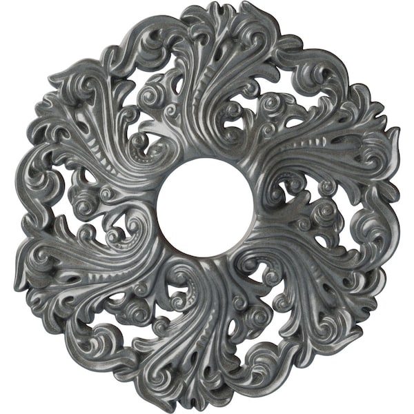 Ekena Millwork Orrington Ceiling Medallion (Fits Canopies up to 4 3/4"), 19 5/8"OD x 4 3/4"ID x 1 3/4"P, Platinum CM19ORPLS - main